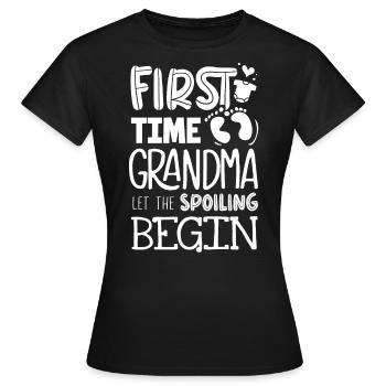 Grand-mère pour la première fois - T-shirt Femme - noir - Devant - AI Model Female 172 dark (172cm)