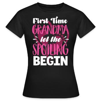 Grand-mère pour la première fois - T-shirt Femme - noir - Devant - AI Model Female 172 dark (172cm)