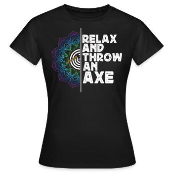 Axe Throw, Throw An Axe - Women's T-Shirt - black - Front - AI Model Female 172 dark (172cm)