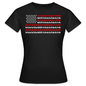 Propriétaire de caniche, Caniche drapeau américain - T-shirt Femme - noir - Devant - AI Model Female 172 dark (172cm)