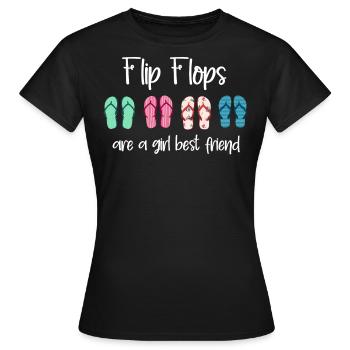Flip Flops Sind Eine Beste Freundin Für Mädchen - Frauen T-Shirt - Schwarz - Vorne - AI Model Female 172 dark (172cm)