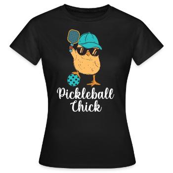 Pickleball-Chic, Pickleball-Spieler - Frauen T-Shirt - Schwarz - Vorne - AI Model Female 172 dark (172cm)