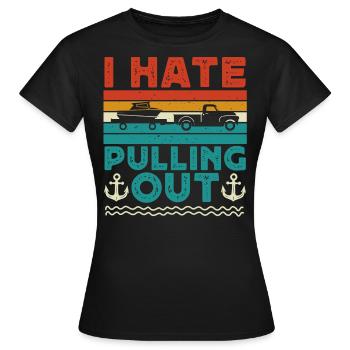 Camping, je déteste déménager, camping-car - T-shirt Femme - noir - Devant - AI Model Female 172 dark (172cm)