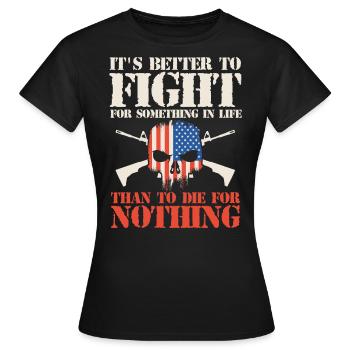 US patriotic quotes, patriot, patriots - Women's T-Shirt - black - Front - AI Model Female 172 dark (172cm)