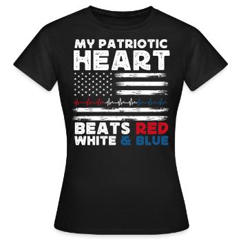 US patriotic quotes, patriot, patriots - Women's T-Shirt - black - Front - AI Model Female 172 dark (172cm)