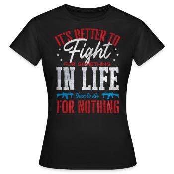 US patriotic quotes, patriot, patriots - Women's T-Shirt - black - Front - AI Model Female 172 dark (172cm)