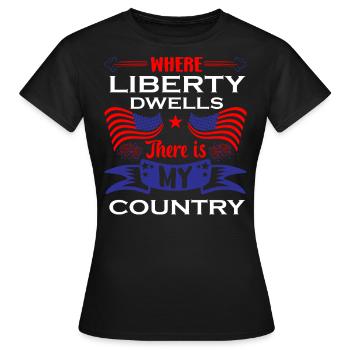 US patriotic quotes, patriot, patriots - Women's T-Shirt - black - Front - AI Model Female 172 dark (172cm)