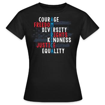 Citoyen américain patriote, Liberté - T-shirt Femme - noir - Devant - AI Model Female 172 dark (172cm)
