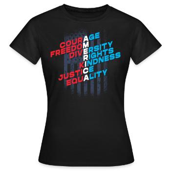 Citoyen américain patriote, Liberté - T-shirt Femme - noir - Devant - AI Model Female 172 dark (172cm)
