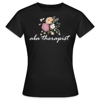 Thérapeute floral - T-shirt Femme - noir - Devant - AI Model Female 172 dark (172cm)