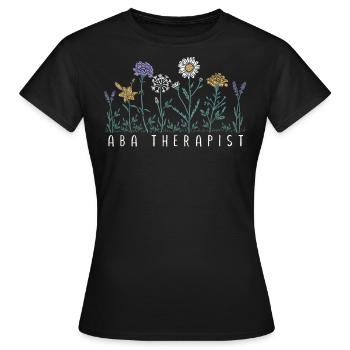 Thérapeute floral - T-shirt Femme - noir - Devant - AI Model Female 172 dark (172cm)