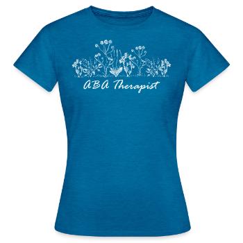 Thérapeute floral - T-shirt Femme - bleu saphir antique chiné - Devant - AI Model Female 172 dark (172cm)