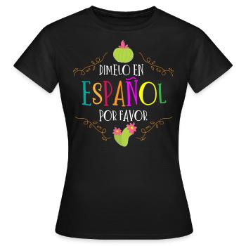 Spanischlehrer, Spanisch Unterrichten - Frauen T-Shirt - Schwarz - Vorne - AI Model Female 172 dark (172cm)