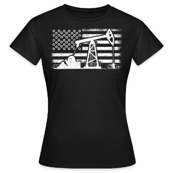 Champs pétrolifères américains, travailleurs des champs pétrolifères - T-shirt Femme - noir - Devant - AI Model Female 172 dark (172cm)