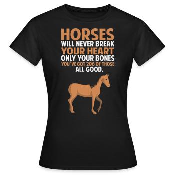 Pferde Werden Niemals Dein Herz Brechen - Frauen T-Shirt - Schwarz - Vorne - AI Model Female 172 dark (172cm)