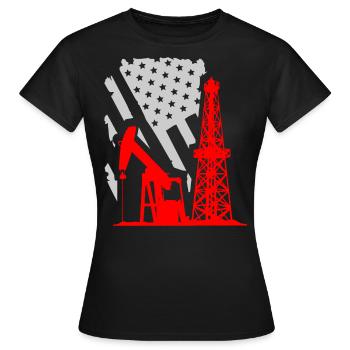Champs pétrolifères américains, travailleurs des champs pétrolifères - T-shirt Femme - noir - Devant - AI Model Female 172 dark (172cm)