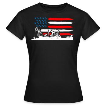 Champs pétrolifères américains, travailleurs des champs pétrolifères - T-shirt Femme - noir - Devant - AI Model Female 172 dark (172cm)