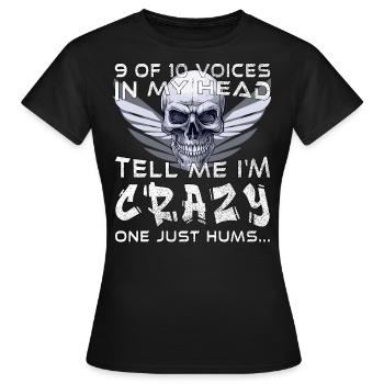 9 voix sur 10 dans ma tête - crâne - T-shirt Femme - noir - Devant - AI Model Female 172 dark (172cm)