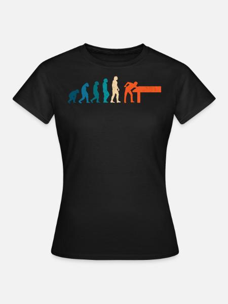 Billardentwicklung, Poolspiel, Billardspieler - Frauen T-Shirt - Schwarz