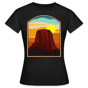 Devils Tower National Monument - Women's T-Shirt - black - Front - AI Model Female 172 dark (172cm)