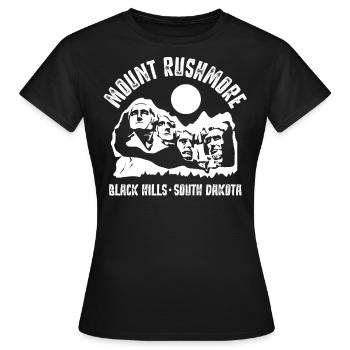 Mount Rushmore, Black Hills Dakota du Sud - T-shirt Femme - noir - Devant - AI Model Female 172 dark (172cm)