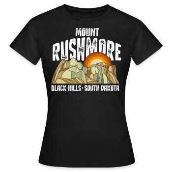 Mount Rushmore, Black Hills Dakota du Sud - T-shirt Femme - noir - Devant - AI Model Female 172 dark (172cm)