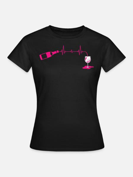 Weinliebhaber, Rotweintrinker - Frauen T-Shirt - Schwarz