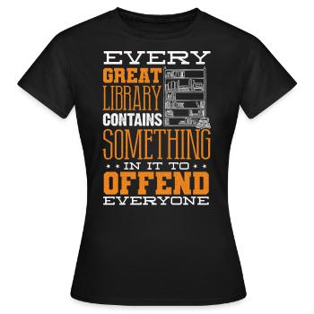 Librarian, Library - Women's T-Shirt - black - Front - AI Model Female 172 dark (172cm)