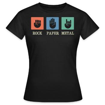 Musique métal, musique rock papier métal - T-shirt Femme - noir - Devant - AI Model Female 172 dark (172cm)
