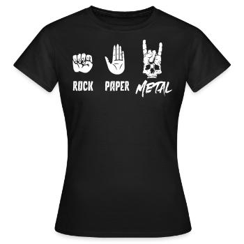 Musique métal, musique rock papier métal - T-shirt Femme - noir - Devant - AI Model Female 172 dark (172cm)