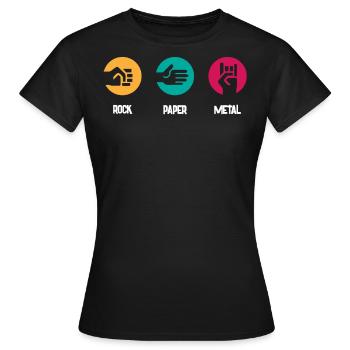 Musique métal, musique rock papier métal - T-shirt Femme - noir - Devant - AI Model Female 172 dark (172cm)