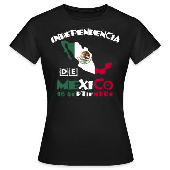 Independencia De Mexico, racines mexicaines - T-shirt Femme - noir - Devant - AI Model Female 172 dark (172cm)