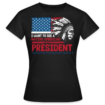 Je veux voir un président indien - T-shirt Femme - noir - Devant - AI Model Female 172 dark (172cm)