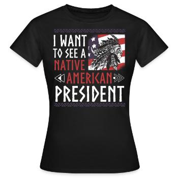 Je veux voir un président indien - T-shirt Femme - noir - Devant - AI Model Female 172 dark (172cm)