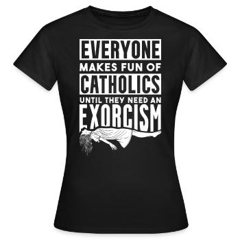 Catholiques, Église, Exorcisme - T-shirt Femme - noir - Devant - AI Model Female 172 dark (172cm)