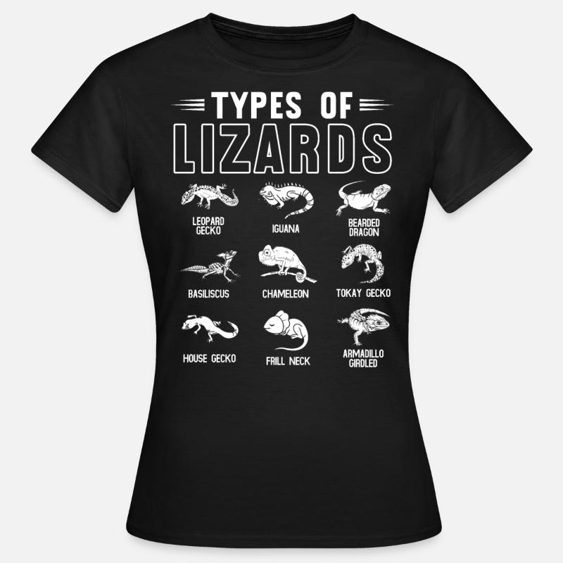 Arten Von Eidechsen, Eidechsen, Reptilien - Frauen T-Shirt - Schwarz