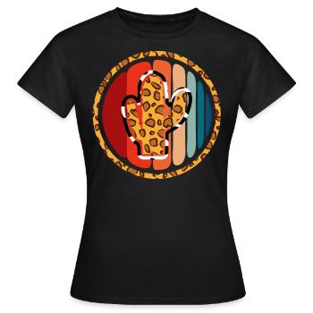 Cactus vache de l’Ouest - T-shirt Femme - noir - Devant - AI Model Female 172 dark (172cm)