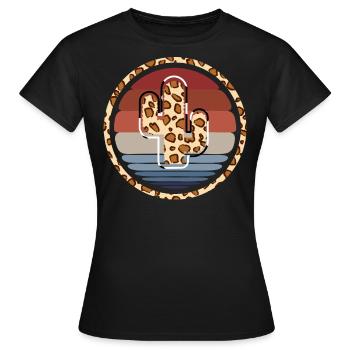 Cactus vache de l’Ouest - T-shirt Femme - noir - Devant - AI Model Female 172 dark (172cm)