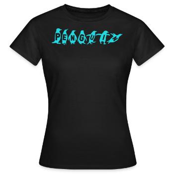 Pingouins, Pingouins, Amateurs de Pingouins - T-shirt Femme - noir - Devant - AI Model Female 172 dark (172cm)