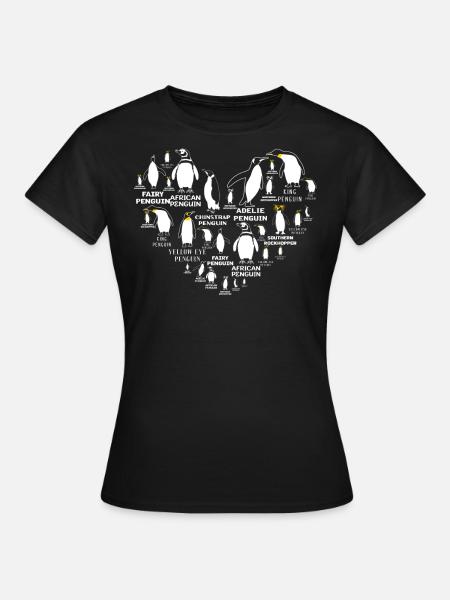 Pinguine, Penguin, Penguin -Liebhaber - Dame-T-shirt - sort