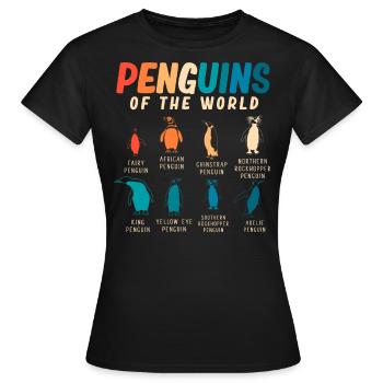 Pingouins, Pingouins, Amateurs de Pingouins - T-shirt Femme - noir - Devant - AI Model Female 172 dark (172cm)