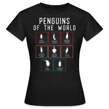 Pingouins, Pingouins, Amateurs de Pingouins - T-shirt Femme - noir - Devant - AI Model Female 172 dark (172cm)