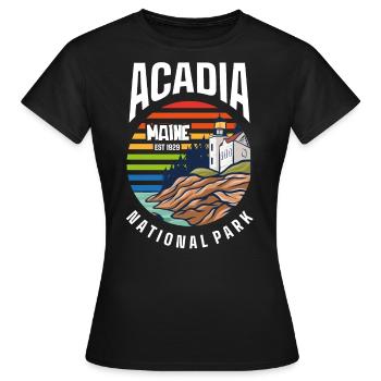 Parc national Acadia - T-shirt Femme - noir - Devant - AI Model Female 172 dark (172cm)