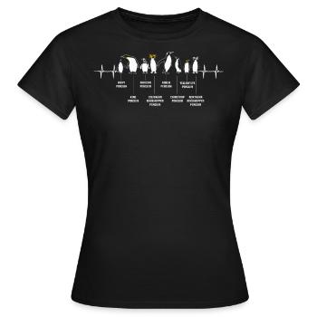 Pingouins, Pingouins, Amateurs de Pingouins - T-shirt Femme - noir - Devant - AI Model Female 172 dark (172cm)