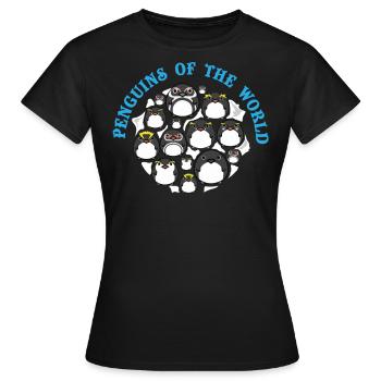 Pingouins, Pingouins, Amateurs de Pingouins - T-shirt Femme - noir - Devant - AI Model Female 172 dark (172cm)