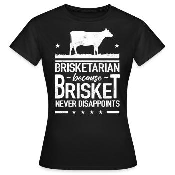 poitrine, poitrine, viande fumée, barbecue - T-shirt Femme - noir - Devant - AI Model Female 172 dark (172cm)