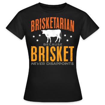 poitrine, poitrine, viande fumée, barbecue - T-shirt Femme - noir - Devant - AI Model Female 172 dark (172cm)