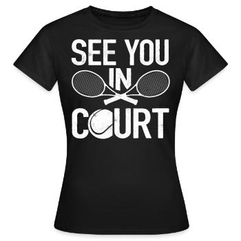 Joueur de tennis, Tennis, Tennis - T-shirt Femme - noir - Devant - AI Model Female 172 dark (172cm)