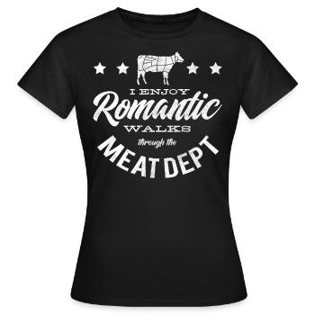 Fleischliebhaber, Fleisch, Schweinefleisch, BBQ - Frauen T-Shirt - Schwarz - Vorne - AI Model Female 172 dark (172cm)