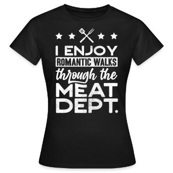 Fleischliebhaber, Fleisch, Schweinefleisch, BBQ - Frauen T-Shirt - Schwarz - Vorne - AI Model Female 172 dark (172cm)